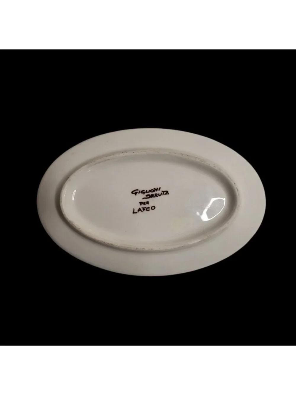 Giglioni Deruta Oval Ceramic Trinket Soap Dish Peach-Colored Floral 7